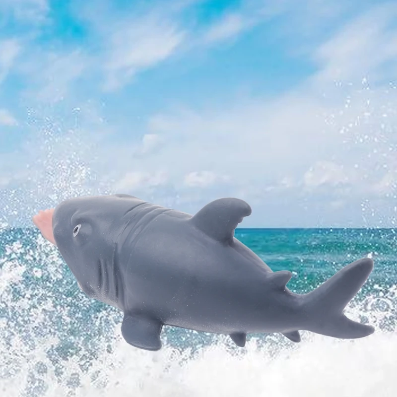 

Shark Squeeze Vent Toy Fun Stress Reliever Press To Spit Leg Kids Novelty Gift