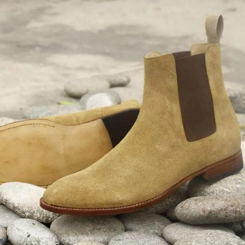 

Men Shoes Chelsea Boots Bottes De Chelsea Ankle 2021 New Faux Suede Fashion Comfortable Botines мужские сапоги Concise KB374