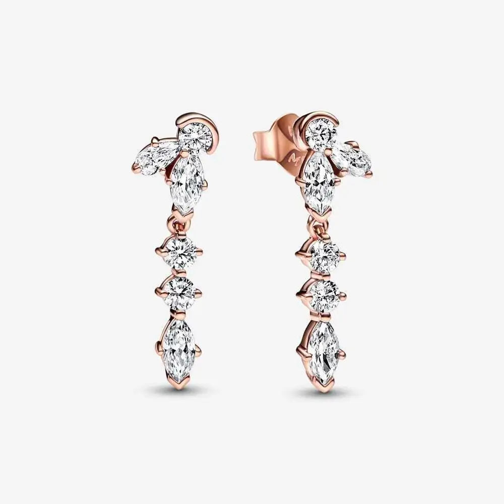 

CKK 925 Sterling Silver Sparkling Herbarium Cluster Drop Earrings for Women Earings Wedding Party Jewelry Brincos Bijoux