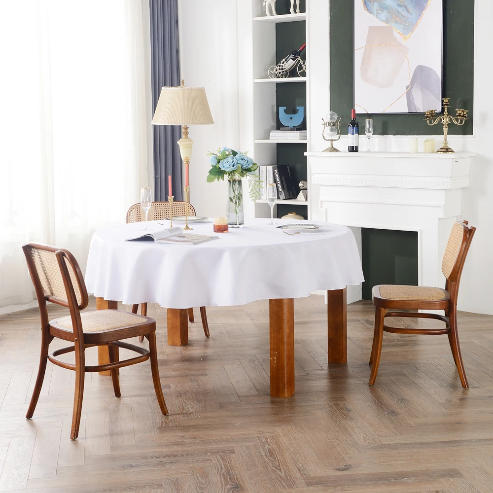 Женская Обложка для стола банкетное украшение простая белая однотонная скатерть