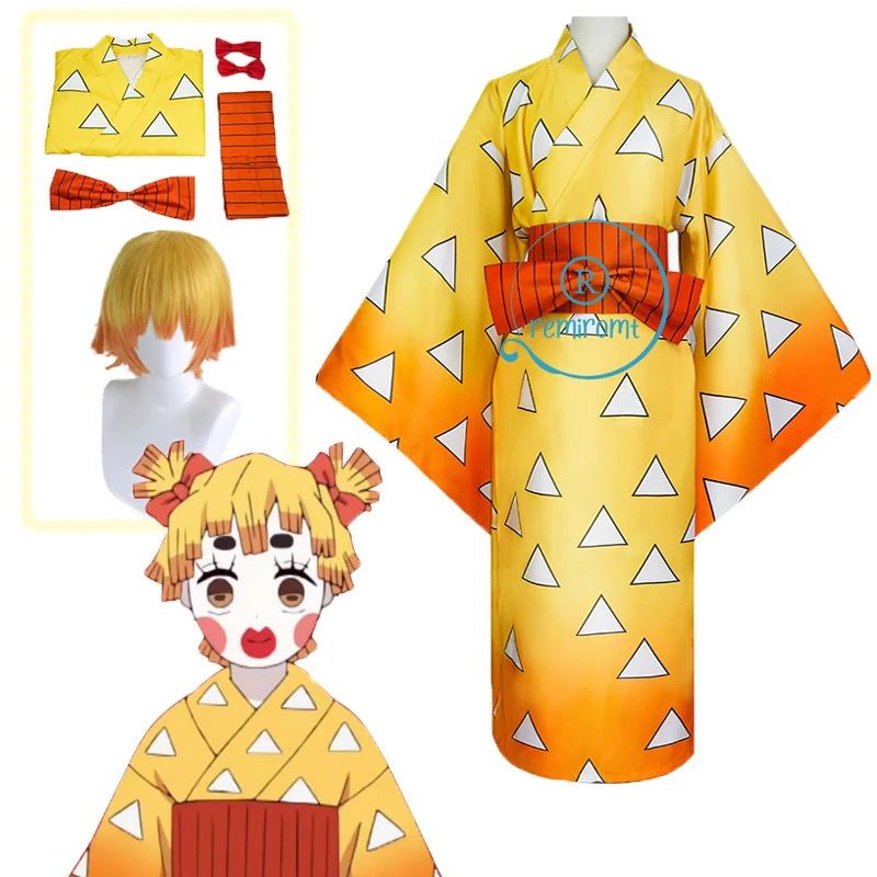 Костюм для косплея агатсума зенитсу японское кимоно из аниме рассекающий