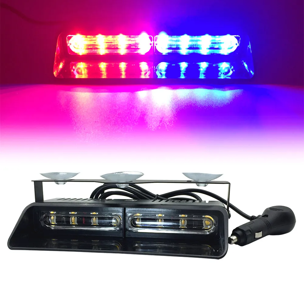 

8 светодиодный ных ламп ning красный желтый синий автомобильный сигнальный стробоскоп для ветрового стекла мисветильник свет для Авто полици...