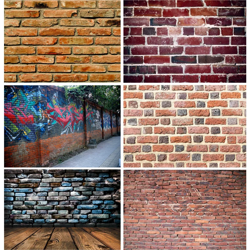 

Photorealistic Fabric Vintage Brick Wall Wooden Floor Photography Backdrops Graffiti Photo Background Studio Prop 17056 TW-05