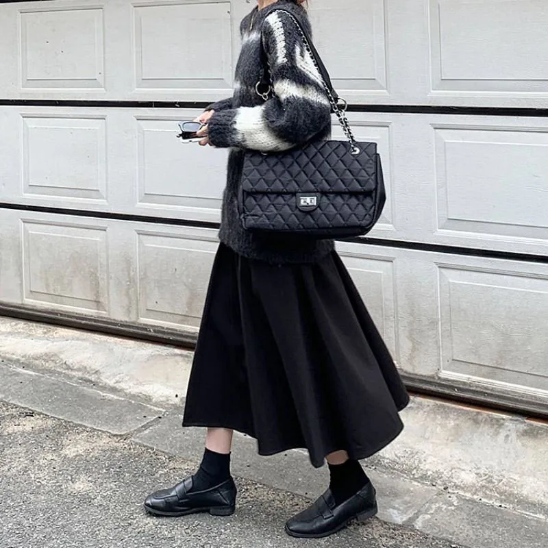 Женская вельветовая юбка трапециевидной формы с высокой талией