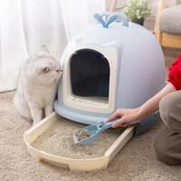 cat litter box automatic fully enclosed anti splash pet toilet with drawer large space cat supplies easy to clean litiere chat b
