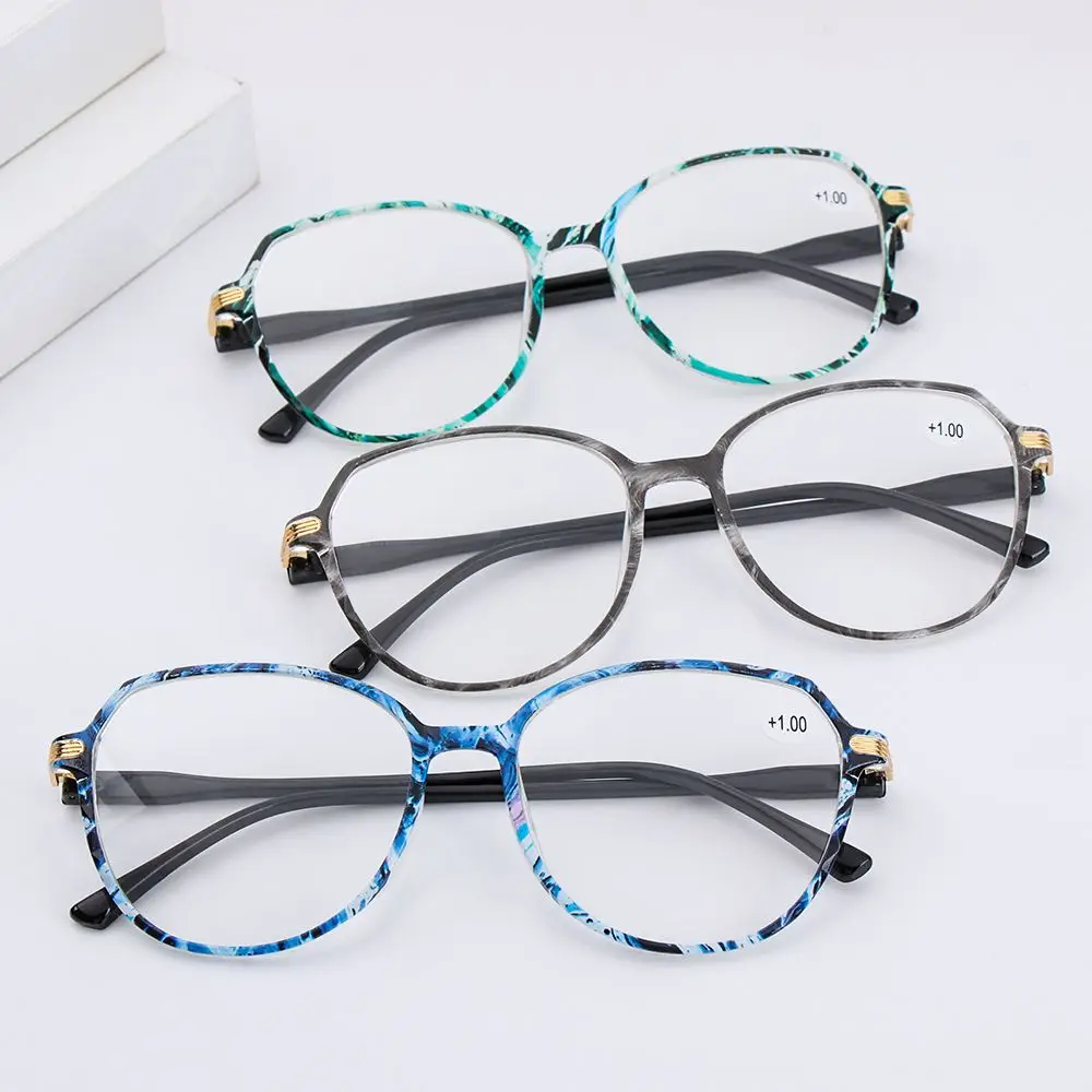 

Модные круглые очки большого размера с принтом, женские и мужские очки для чтения, увеличительные очки с диоптриями для дальнозоркости, очк...