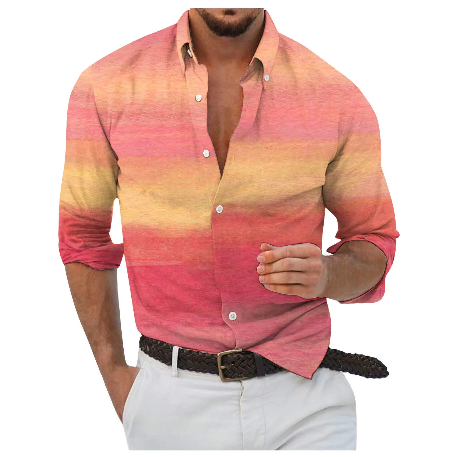 

2023 Spring Summer Men Long Sleeve Shirts Casual Multicolour 3d Printing Hawaii Shirt Blouse Elegant camisa masculina 2023