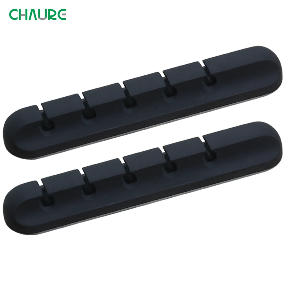 

CHAURE Cable Organizer Silicone Cable Holder USB Desktop Tidy Winder Management Clips Flexible For Mouse Headphone Earphone Wire