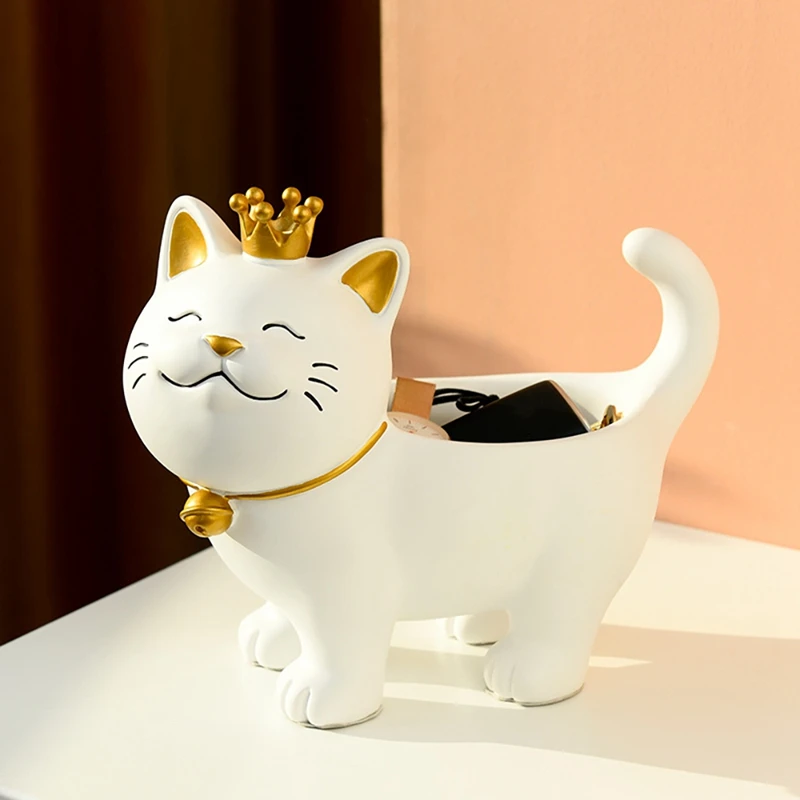 

Коробка для хранения Lucky Cat, статуэтка в скандинавском стиле, аксессуары, креативная Подарочная Статуэтка для друзей, настольное украшение