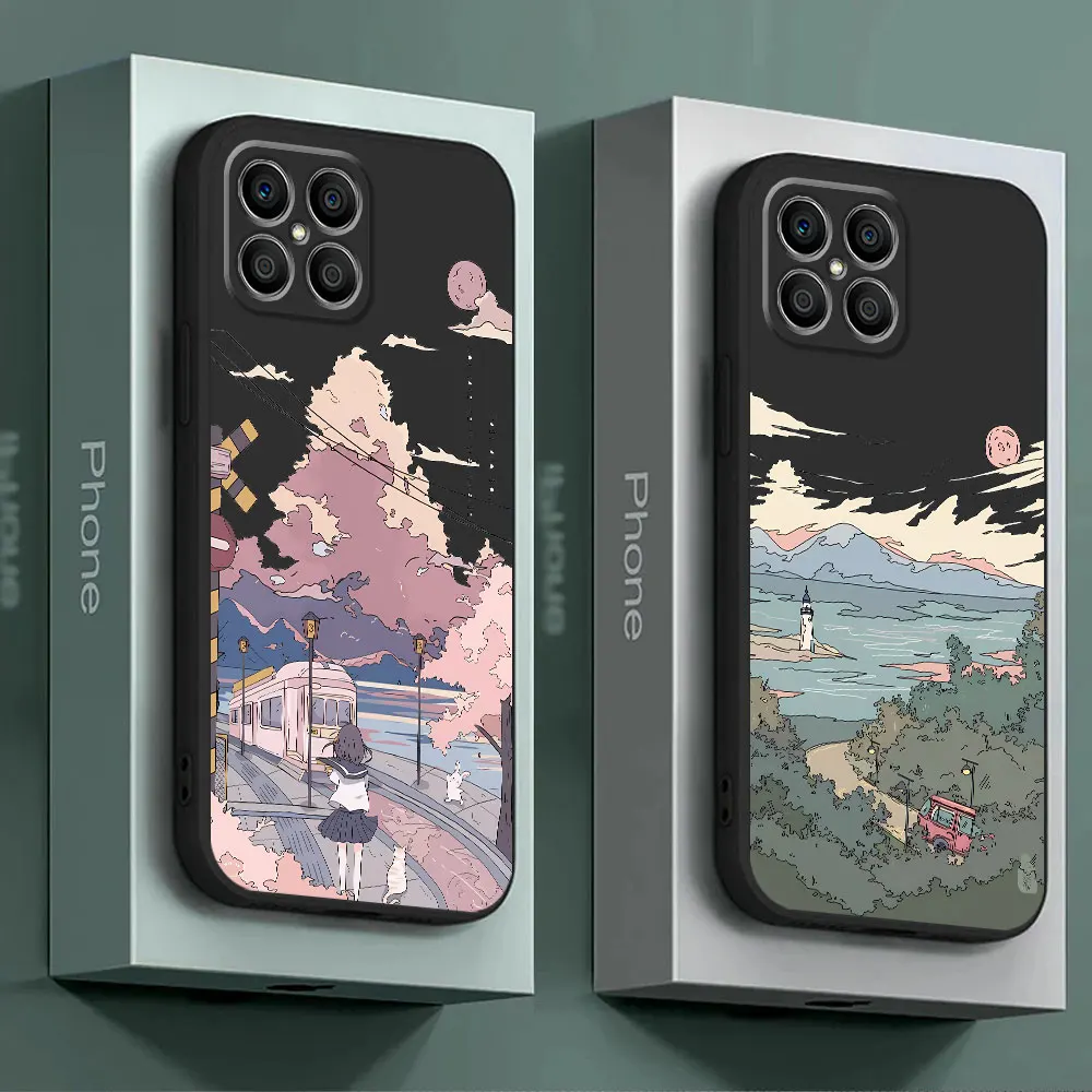 Силиконовый противоударный чехол для Honor 90 Pro X7 X9a Magic5 Lite 70 X6a X8 8X X6 X8a