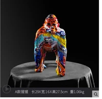 painting manual gorilla ornaments resin handicraft furniture office study home animal sculpture colorful dog decoration