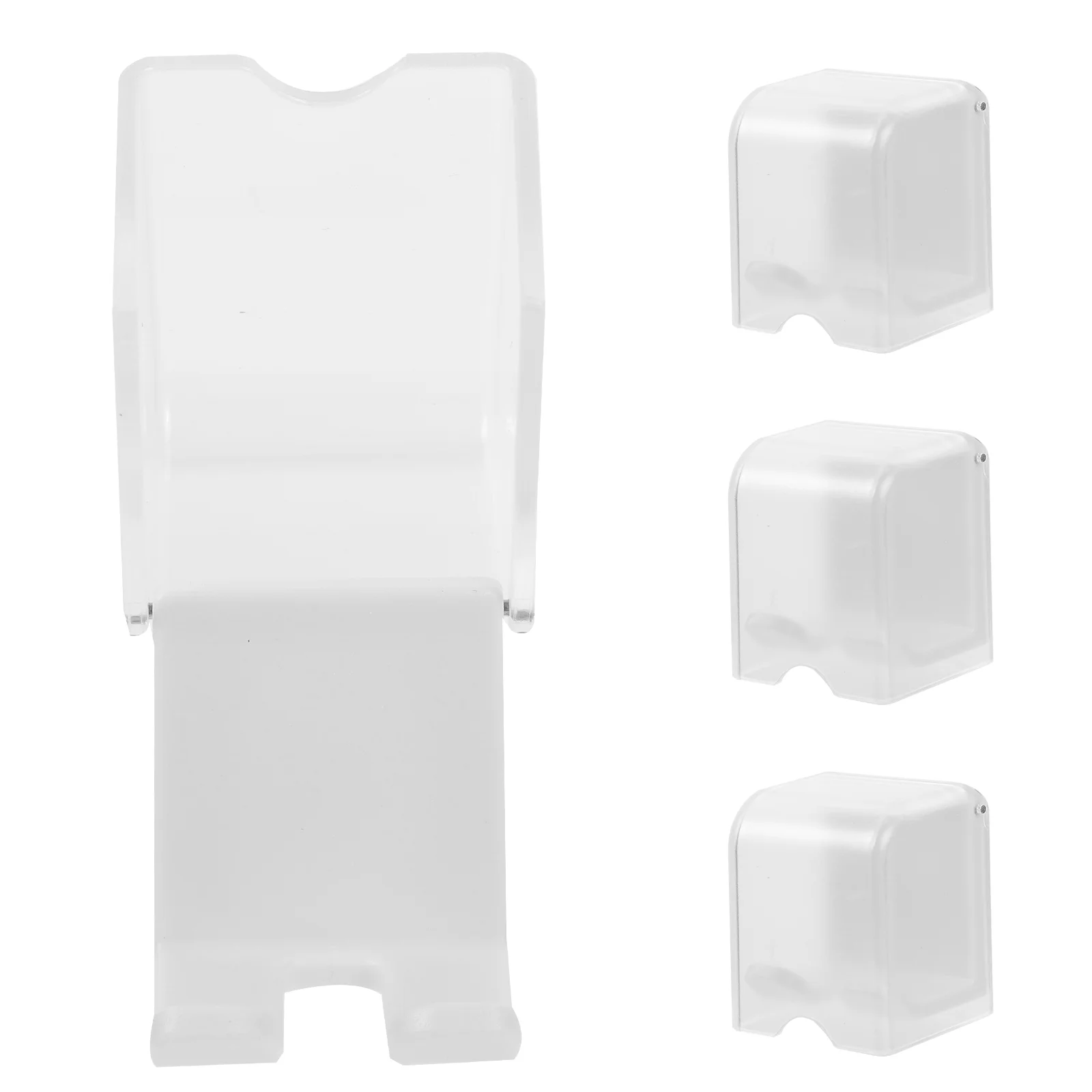 

4 Pcs Toothbrush Holder with Lid Mounted Suction Bathroom Organizer Plastic Stand