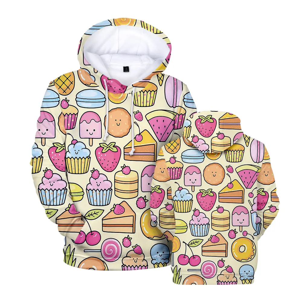

This Year's Men's Cake Print Hooded Sweatshirt Sweater Street Casual Harajuku Style Here Hoodies Sweatshirt