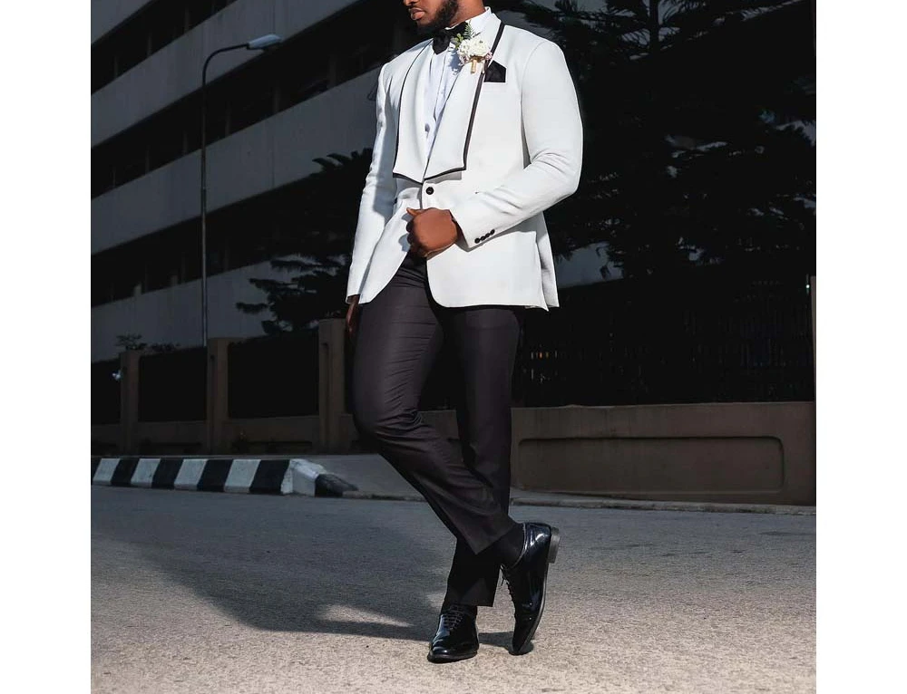 Новый дизайн свадебные костюмы на одной пуговице для мужчин шаль с лацканами 3-х