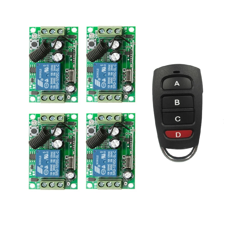 

DC12V 10 A relay 1 Channel RF Wireless Remote Control switch Receiver Transmitter lighting lamb led smart home