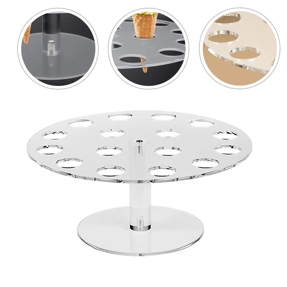 

Cone Holder Stand Cream Ice Display Rack Waffle Cones Sushi Roll Acrylic Hand Cupcakedonut Popcorn Stands Clear Baking Snow