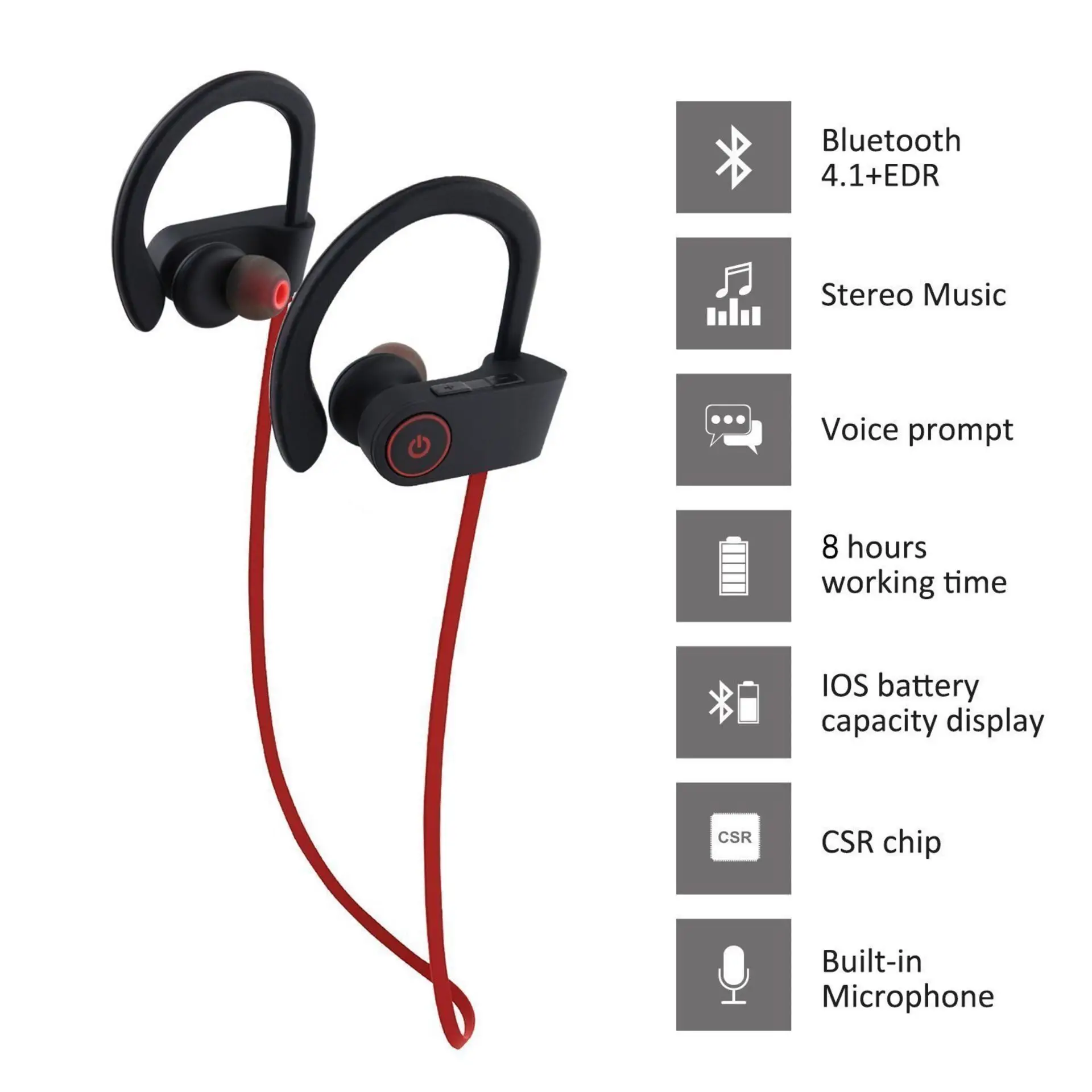 Bluetooth наушники Лучшие Беспроводные спортивные IPX7 водонепроницаемые HD стерео