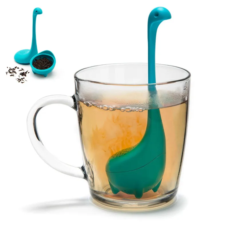 

Tea Infuser Silicone Strainer Loose Tea accessories Steeper Loch Ness Monster Loose Leaf Tea Infusers With Long Handle Strainer