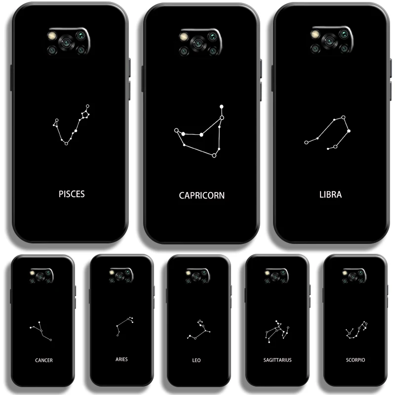 

Twelve Constellations Phone Case for Xiaomi Poco X3 Pro NfC for POCO X3 GT Case Liquid Silicon Coque Soft funda Carcasa