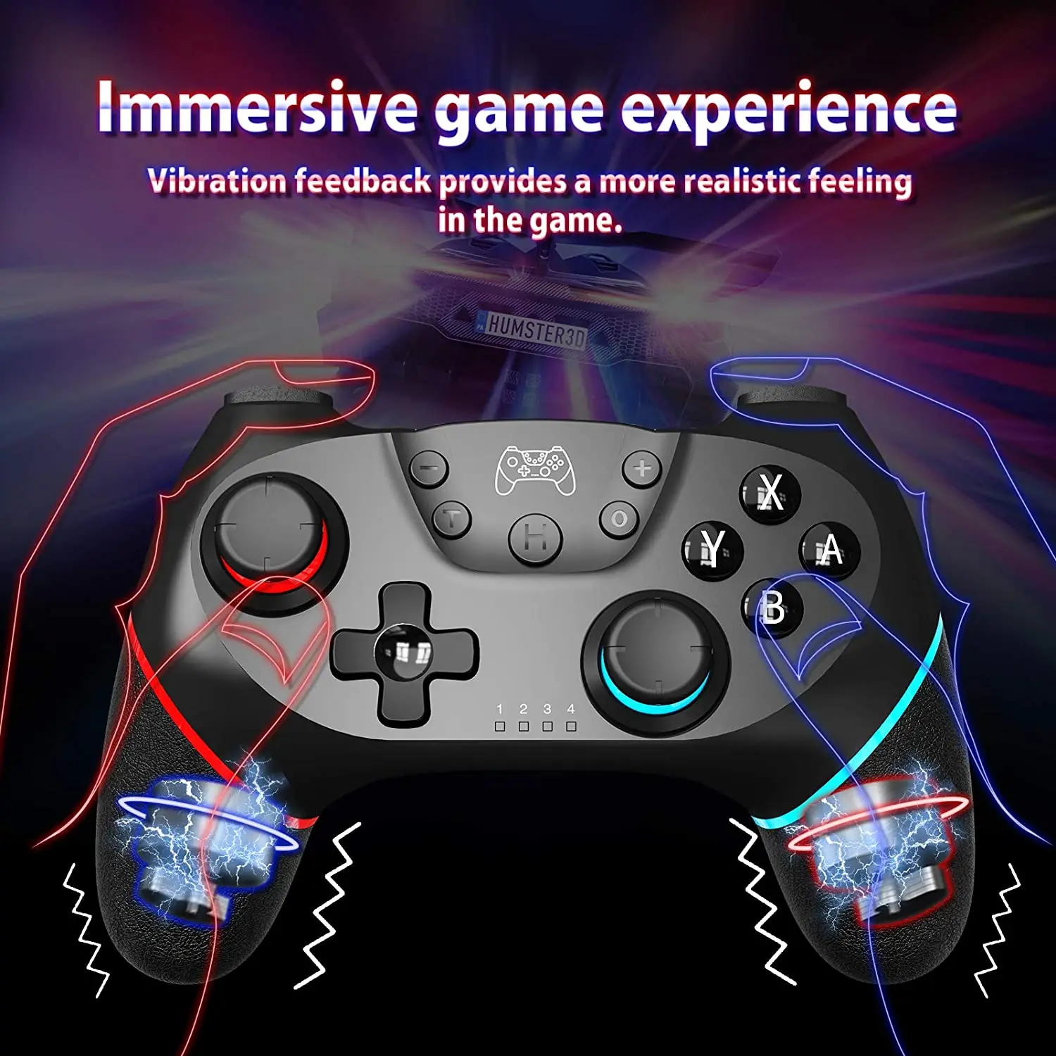Wireless Bluetooth Controller for Nintendo Switch Pro Controller with Gyro & Gravity Sensor Dual Vibration & Turbo Function