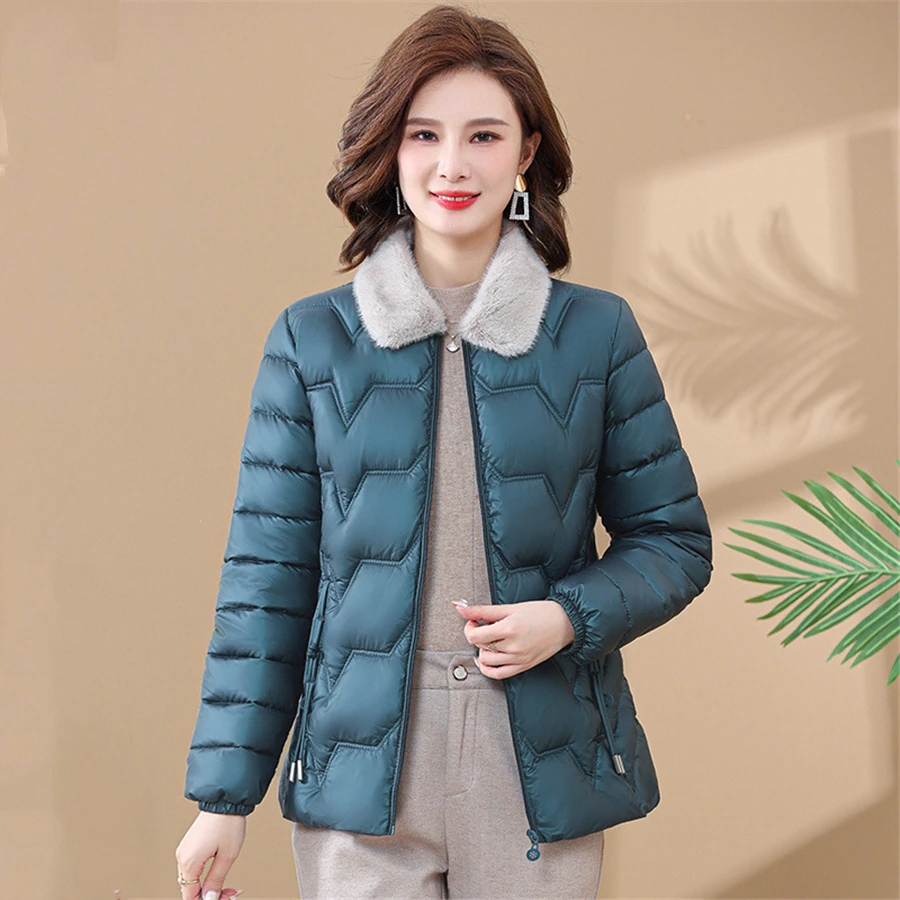 Glossy Ultralight Winter Cotton Padded Jacket Thicken Short Women Warm Parkas Basic Solid Coat Casual Korean Snow Wear Outwear