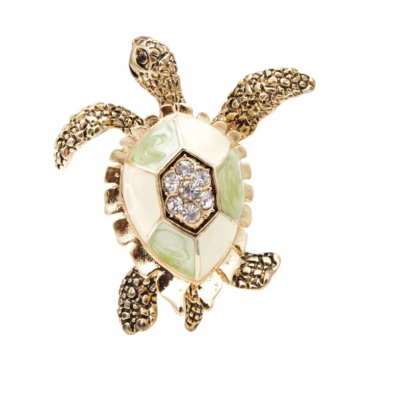 

CINDY XIANG Rhinestone Turtle Brooches For Women Vintage Enamel Pin Fashion Animal Accessories Creative Deisgn Vivid Jewelry