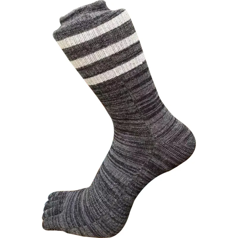 New Men's Sock Solid Color Combed Cotton Five-finger Socks 5 PAIRS Men's Toe Socks Drop Shipping Cycling Sport Running