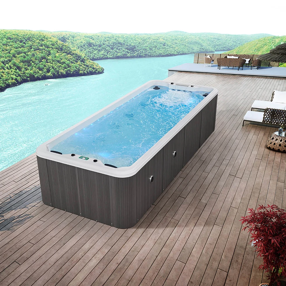 

HS-S06B waterfall Korea spa swim pool/ fiberglass pool/ hot swim pool