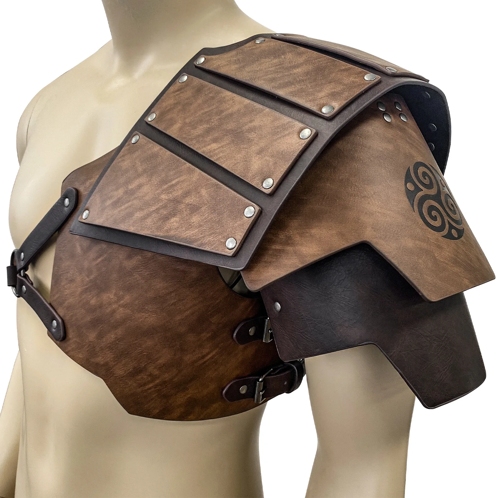 

NORRON Vikings Shoulder Wrister Genuine Leather Bracer Arm Armor Warrior Soldier Pirate Hunter Cuff Medieval Anime Cosplay Props