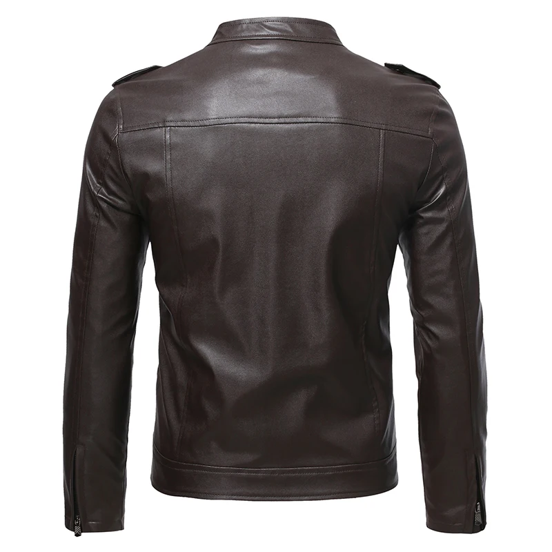 Мужская мотоциклетная куртка-бомбер из натуральной овечьей кожи |