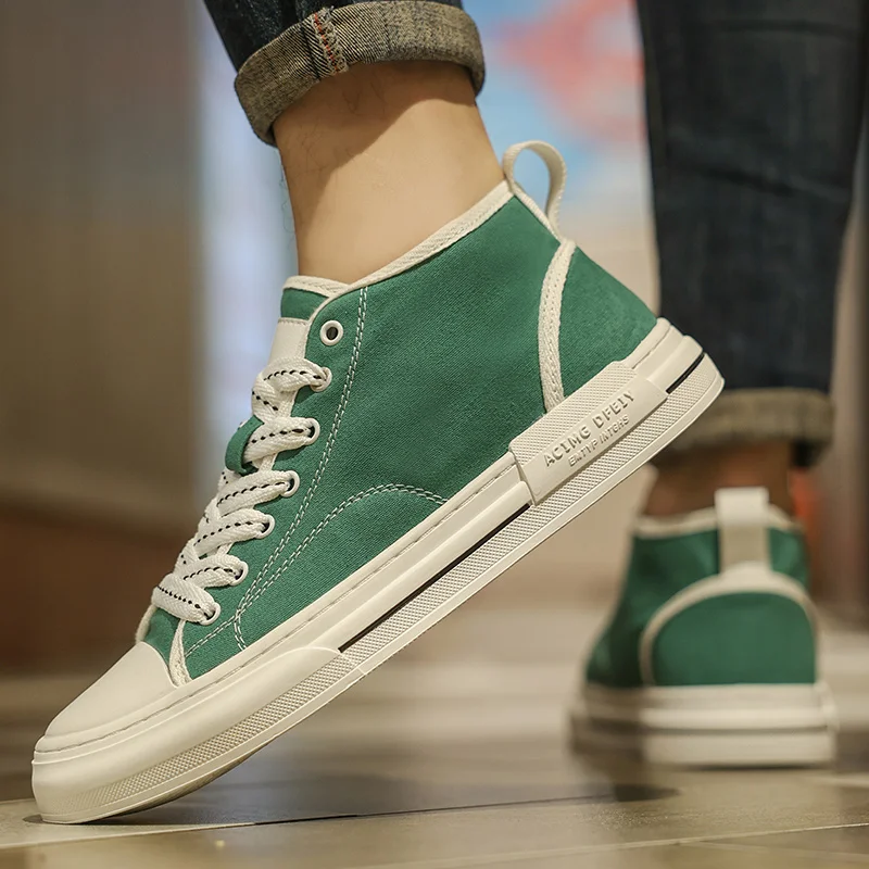 Кеды мужские высокие Вулканизированная подошва Повседневная Удобная обувь