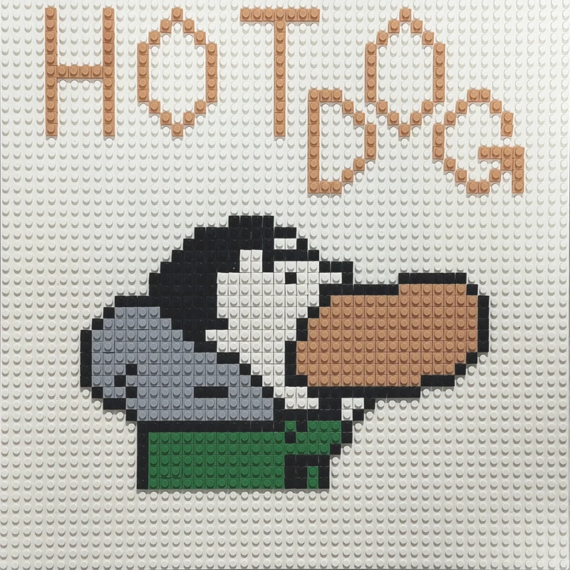 

Eat A Hot Dog Block Painting Cultivate Creativity Children's Gift Cartoon Funny Creation Base Color Is Optional