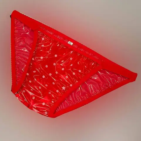 Пластиковые трусики из ПВХ для мужчин и женщин, сексуальные большие красные толстые свободные подгузники с широкой промежностью ABDL, гладкие прозрачные трусы для пар, эротическое белье