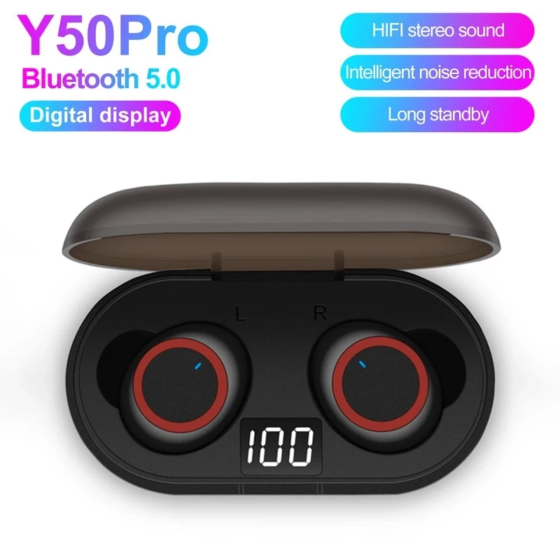 

Y50 Wireless Headphone TWS Earphone Earbud Bluetooth Headset For Ear Phone Buds Handfree Gamer Blutooth Gaming With Microphone