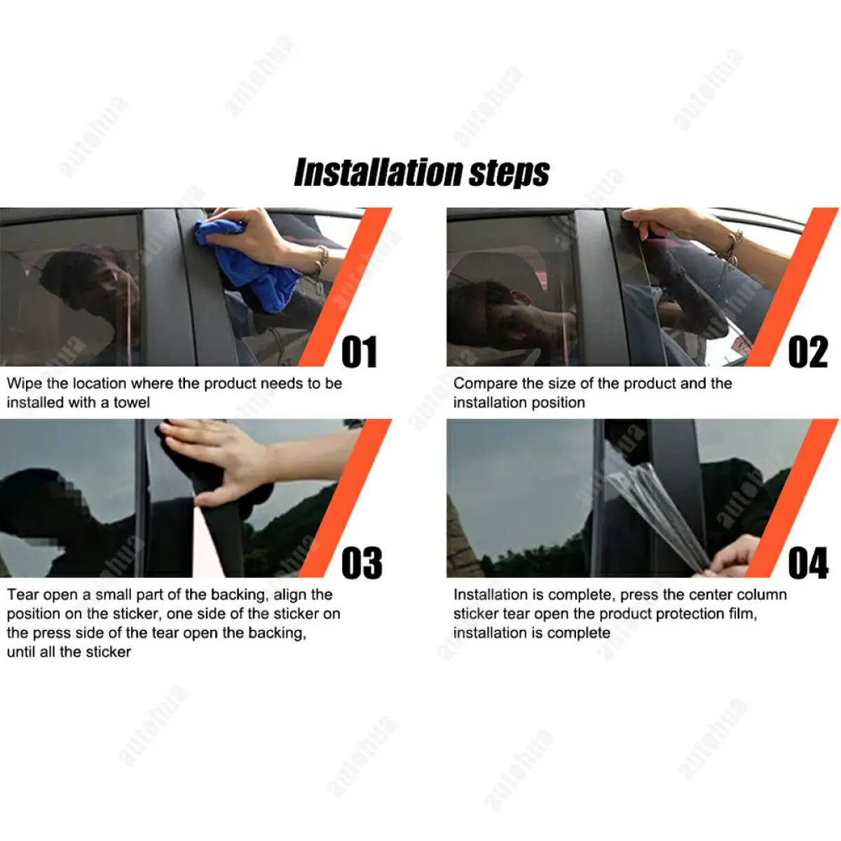Фото Для Honda CRV 2002-2006: Накладки на стойки дверей, глянцевые, из поликарбоната, защита от царапин, 6 шт. №4