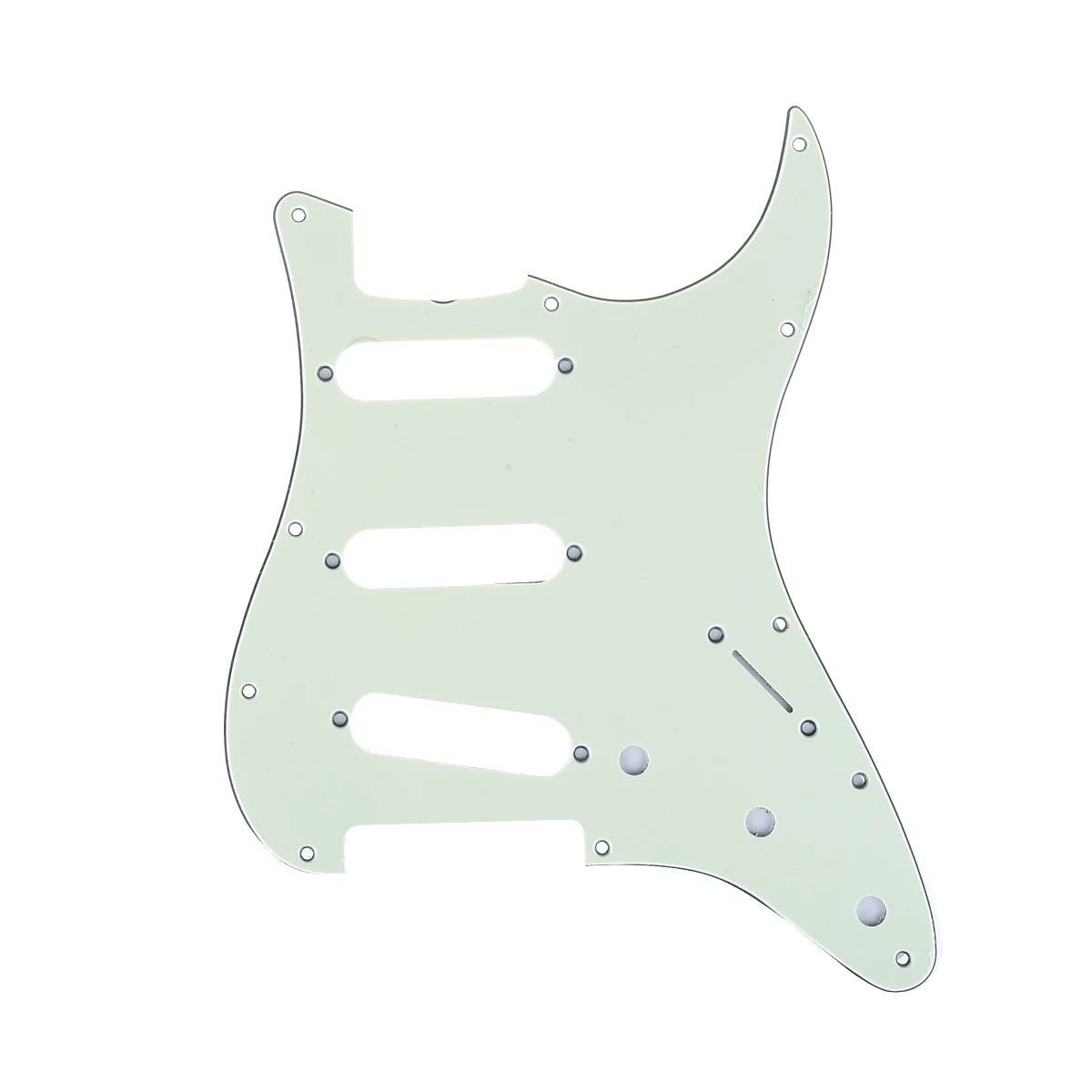 

Musiclily Pro 11-Hole 60s 64 Vintage Style Strat SSS Pickguard for American Stratocaster Guitar, 3Ply Mint Green
