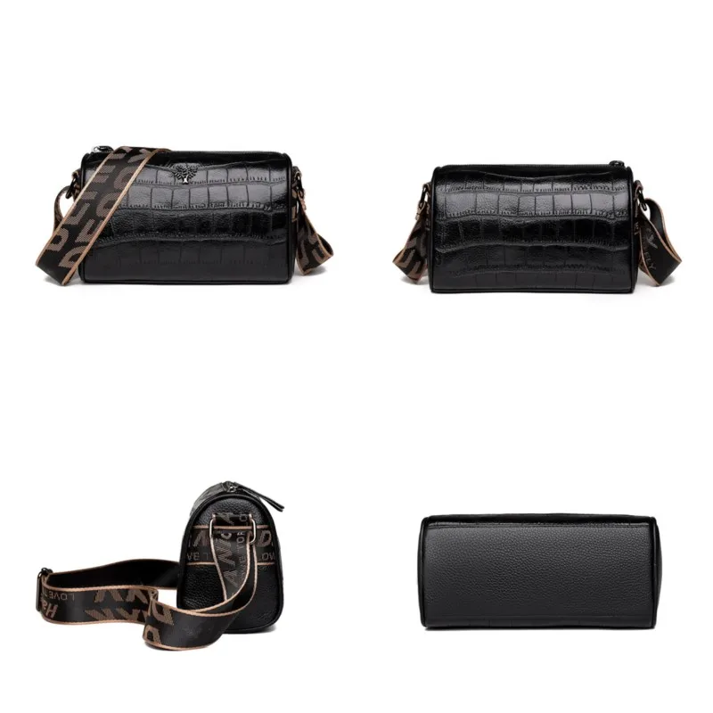 Women's Crossbody Bags Soft Genuine Leather Advanced Sense Designer Ladys Handbag Simple Style Female Trend Classic Shoulder Bag