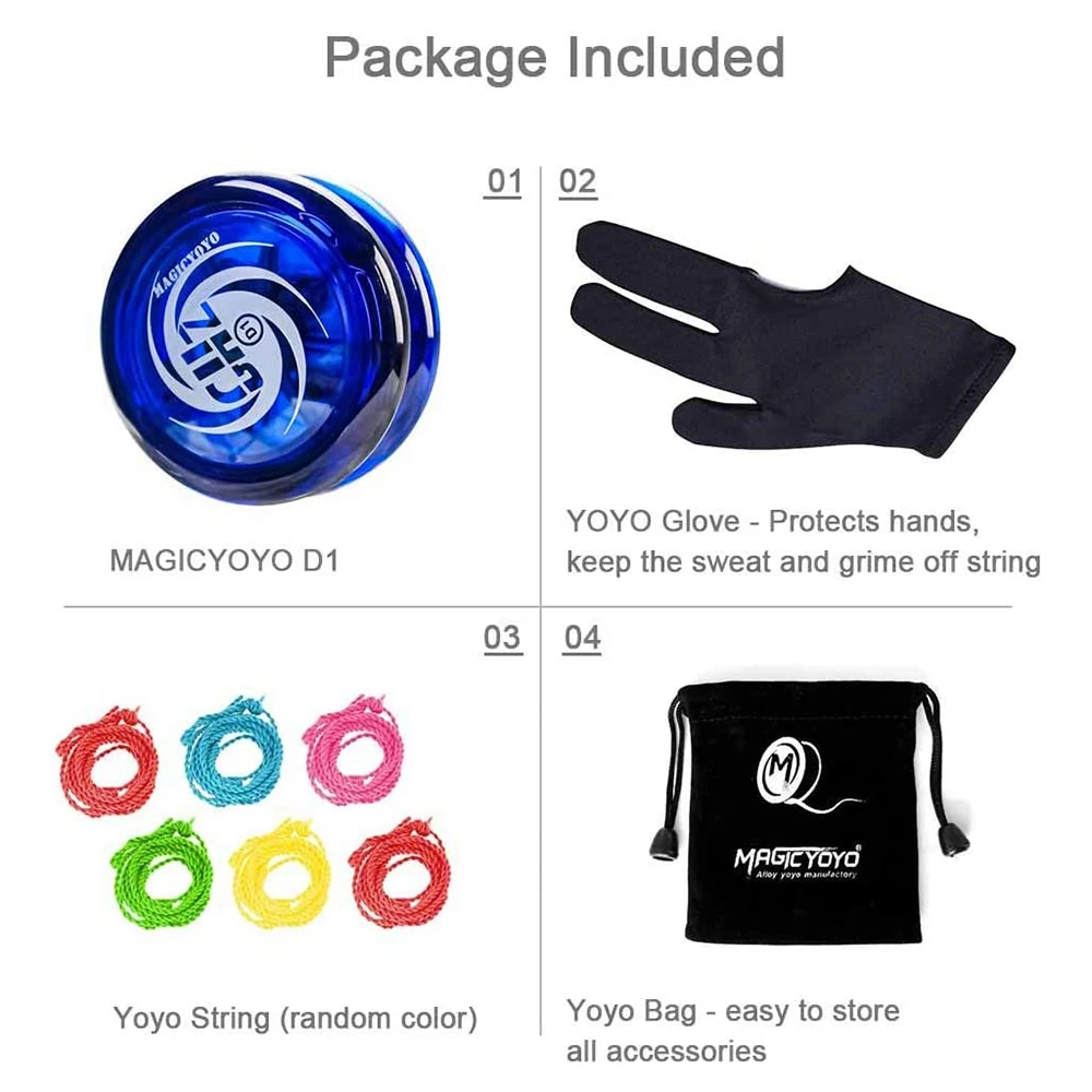 MAGICYOYO отзывчивый йойо D1 GHZ пластиковая петля 2A мяч с 6 струнами перчатками сумкой