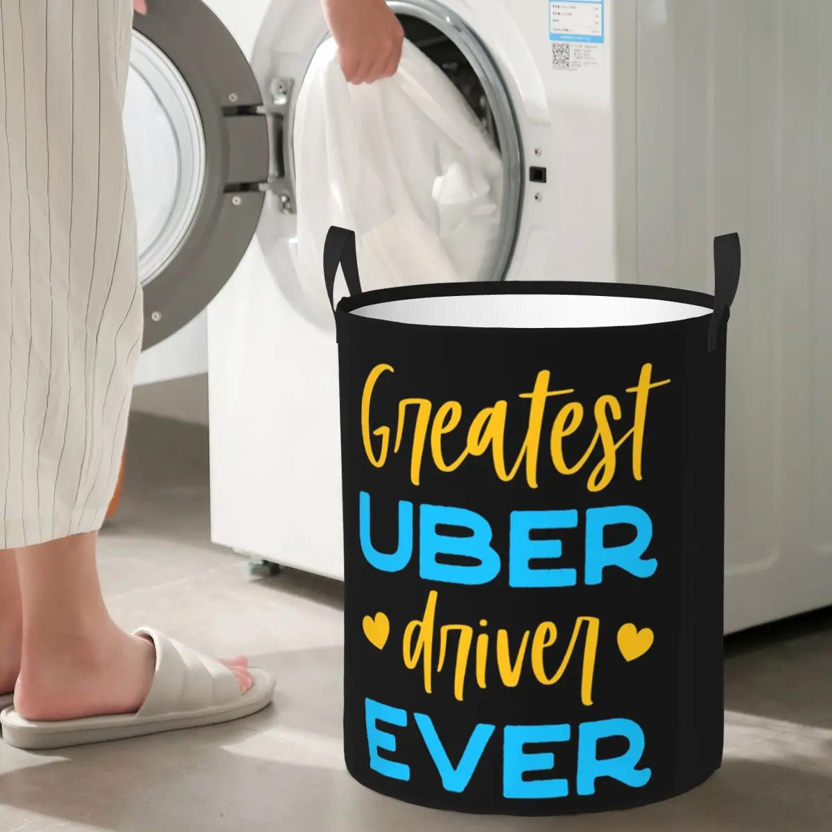 Фото Greatest Uber Eats Driver Ever Rideshare, корзины для белья для вождения автомобиля, корзина для хранения грязной одежды, домашний органайзер, сумка №1