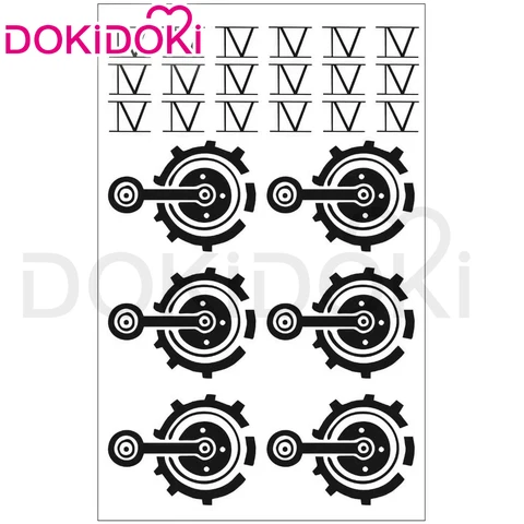 Jinxx Vii Косплей Татуировка Игра Косплей DokiDoki Jinxx Косплей Реквизит Синие Татуировки Наклейки VII Косплей Аксессуар Хэллоуин
