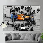 Картина на холсте Формула 1 McLaren F1, постер с принтом Лиги Норрис и Питстоп, Настенная картина для украшения гостиной
