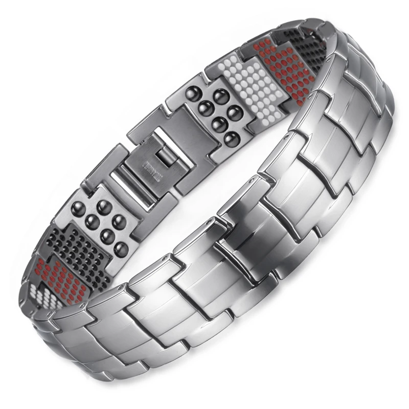 

591 PCS Bio Energy Elements Magnetic Titanium Bracelet for Men Health Care Wide Pure Germanium Bracelets Bangles