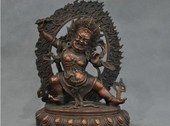 11-дюймовая бронзовая статуя китайского тибетского ваджрапани с кинжалом Пхурба