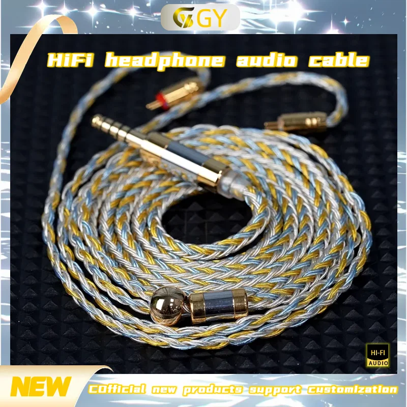 Фото GYHIFI-319 16-ядерный посеребренный кабель для обновления наушников, с QDC/MMCX/Recessed2PIN/3,5/4,4/для LZ A7 ZSX C12 V90 NX7MK4/BL-03 №1