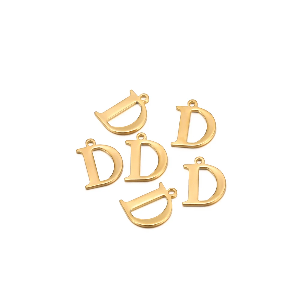 30pcs Stainless Steel Gold Color 26 Letter Pendant Alphabet Charms Necklace Pendant Bracelet Making Earring Findings DIY Jewelry images - 6