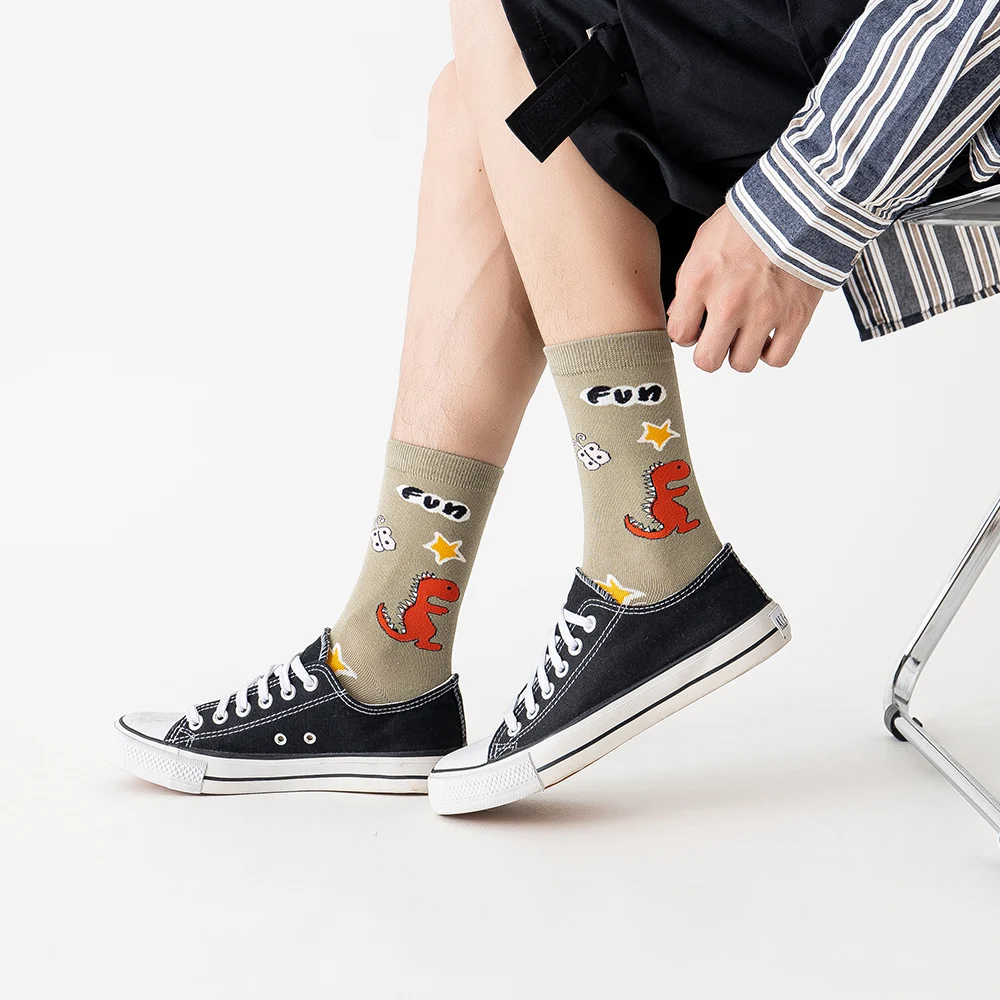 Original socks ins trend cartoon strange dream strange talk stockings men's hand-painted illustration women's stockings
