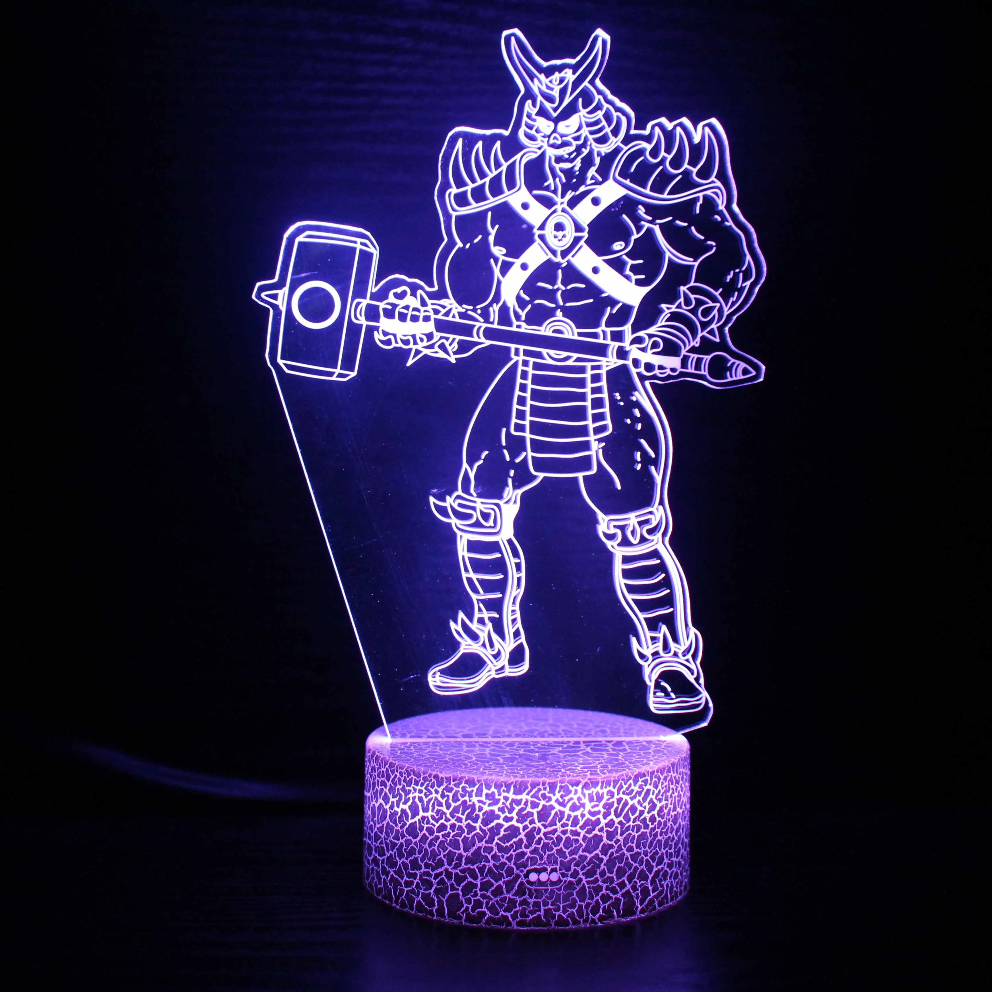 Cartoon Figures Nightlight 3D Future Warrior Illusion Lamp LED Neon Sign Bedside Remote Anime Lights Birthday Gifts for Children
