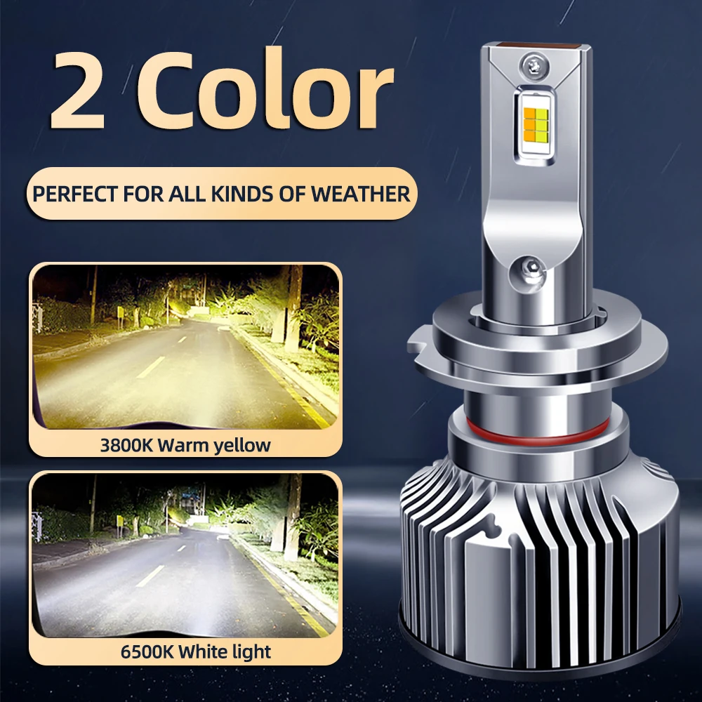 

ZTZPIE 12V 3800k 6500K HB3 HB4 9005 9006 H1 H7 H4 H11 Bulb Led Bicolor Lamp CSP 3570 Power Car Headlight Fog Light 300W 90000LM