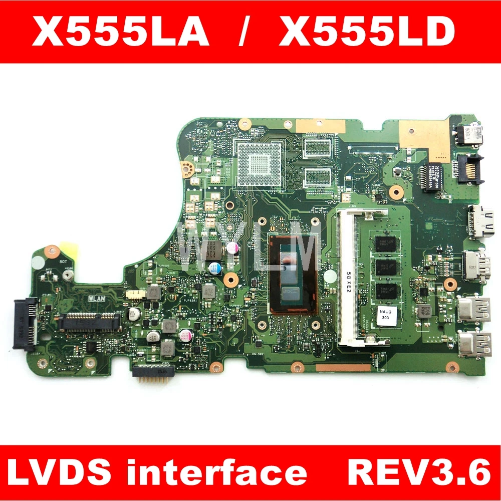 Материнская плата X555LA MAIN_BD._ 4G/i5-5200CPU материнская REV 3 6 LVDS интерфейс для Asus X555LAB X555LD