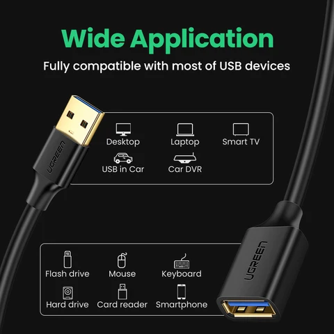 UGREEN USB 3.0 Удлинительный Кабель